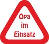 Opa im Einsatz Autoaufkleber Folie Geschenk Achtung Sticker Beschriftung on Tour rot