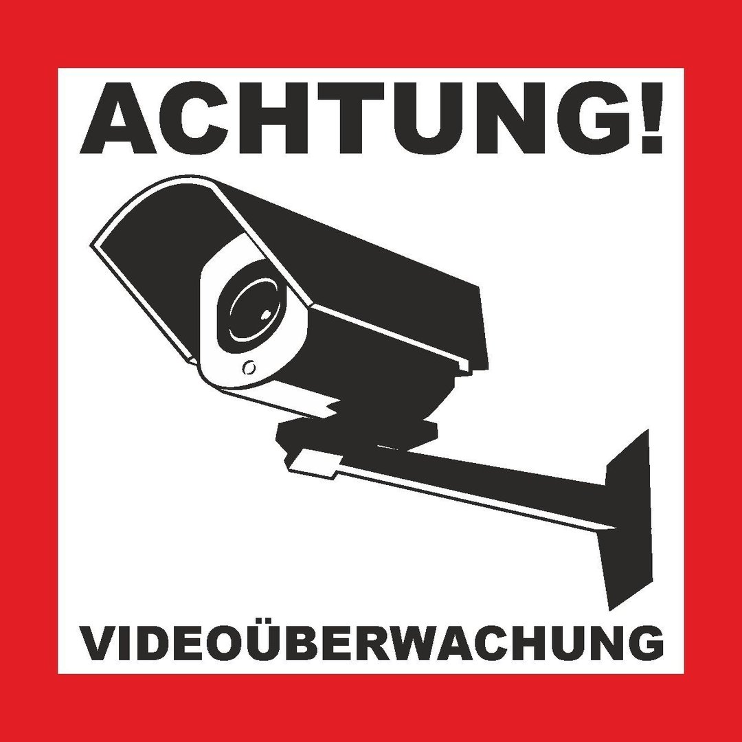 2 x Videoüberwachung Aufkleber Hinweisschild Warnaufkleber Kamera 