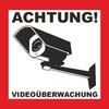 ACHTUNG! Videoüberwachung Aufkleber, Warnaufkleber Kamera