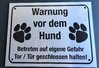 Warnung vor dem Hund Schilder Hundeschild Warnschild Warnung Achtung Vorsicht
